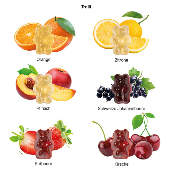 Minitüte,10 g, Folie transparent, Trolli Fruchtgummibären, 30% Fruchtsaftqualität