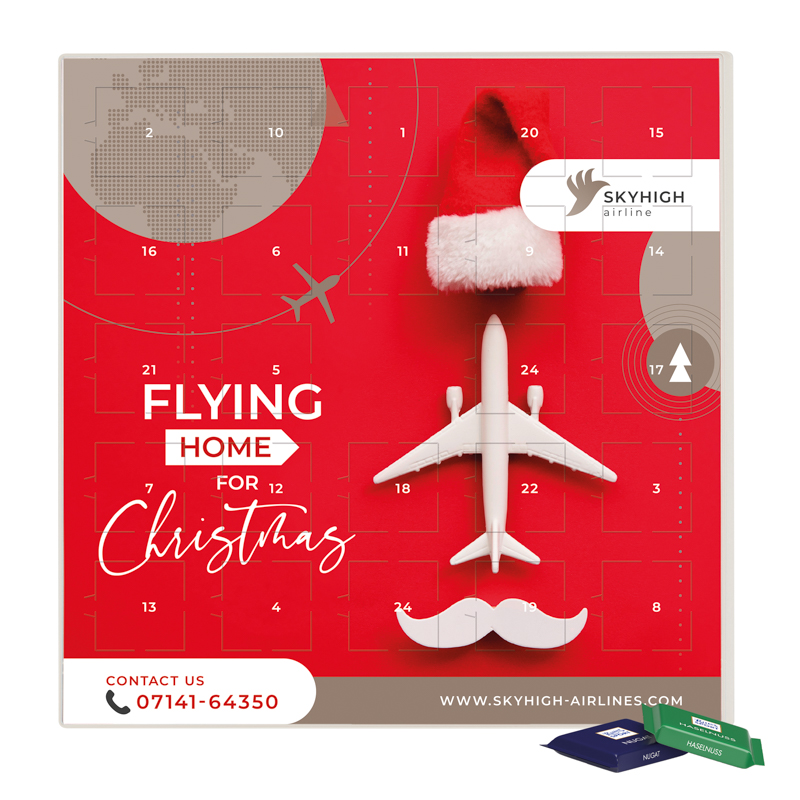 Adventskalender quadratisch, Blister kompostierbar, Ritter SPORT mini