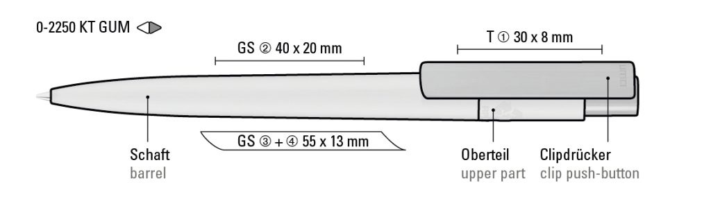 RECYCLED PET PEN PRO K transparent GUM