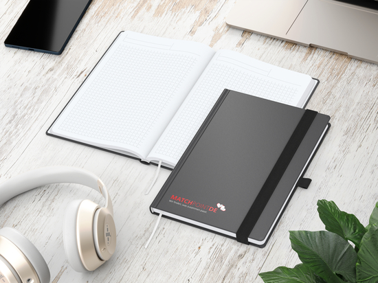 Notizbuch Vision-Book White A5 Bestseller inkl. Siebdruck-Digital