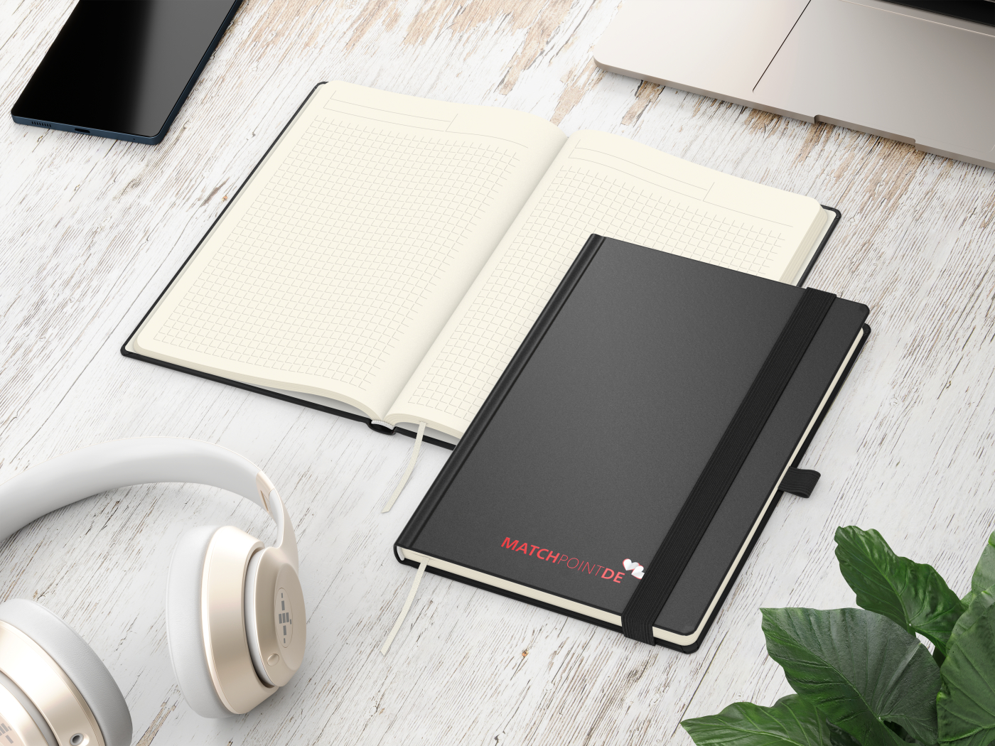 Notizbuch Vision-Book Creme A5 Bestseller inkl. Siebdruck-Digital