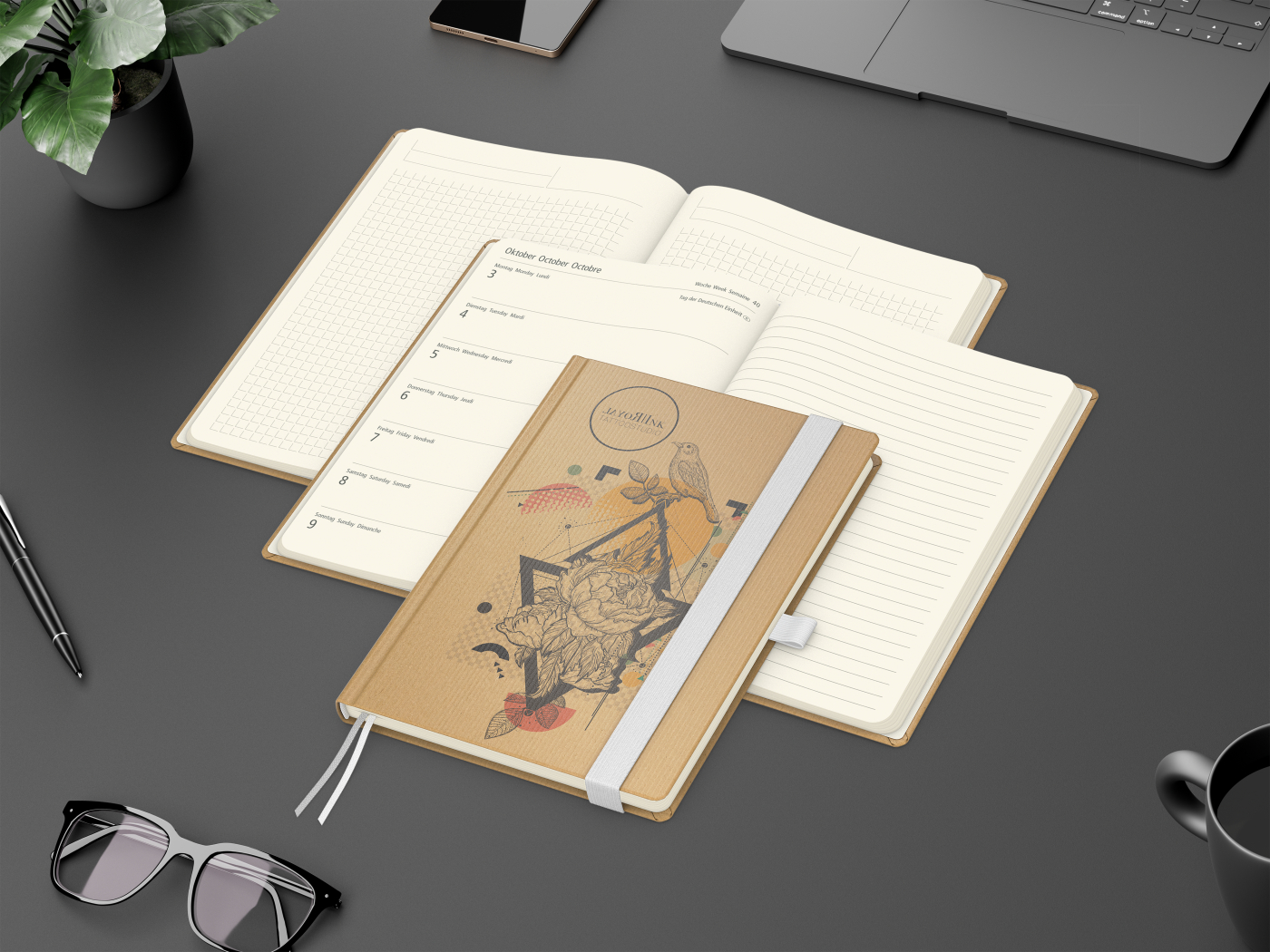 Wochenplaner Match-Hybrid Creme A5 Natura Bestseller