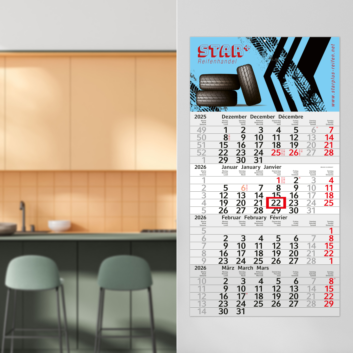 4-Monatskalender Budget 4 Bestseller (Einblatt)