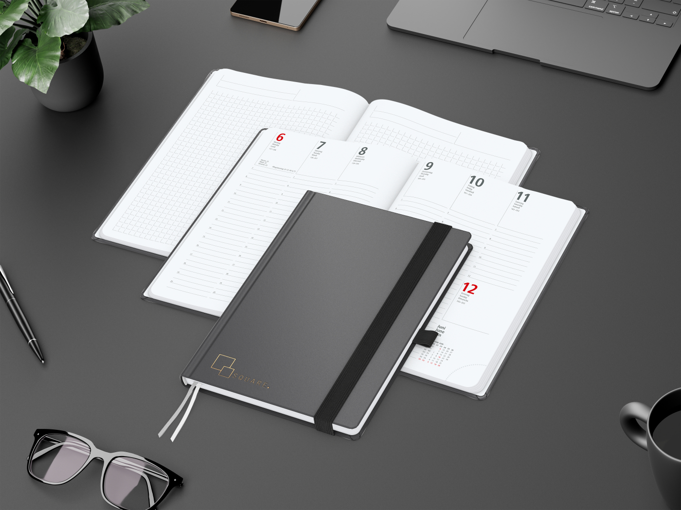 Wochenplaner Vision-Hybrid White Bestseller inkl. Prägung