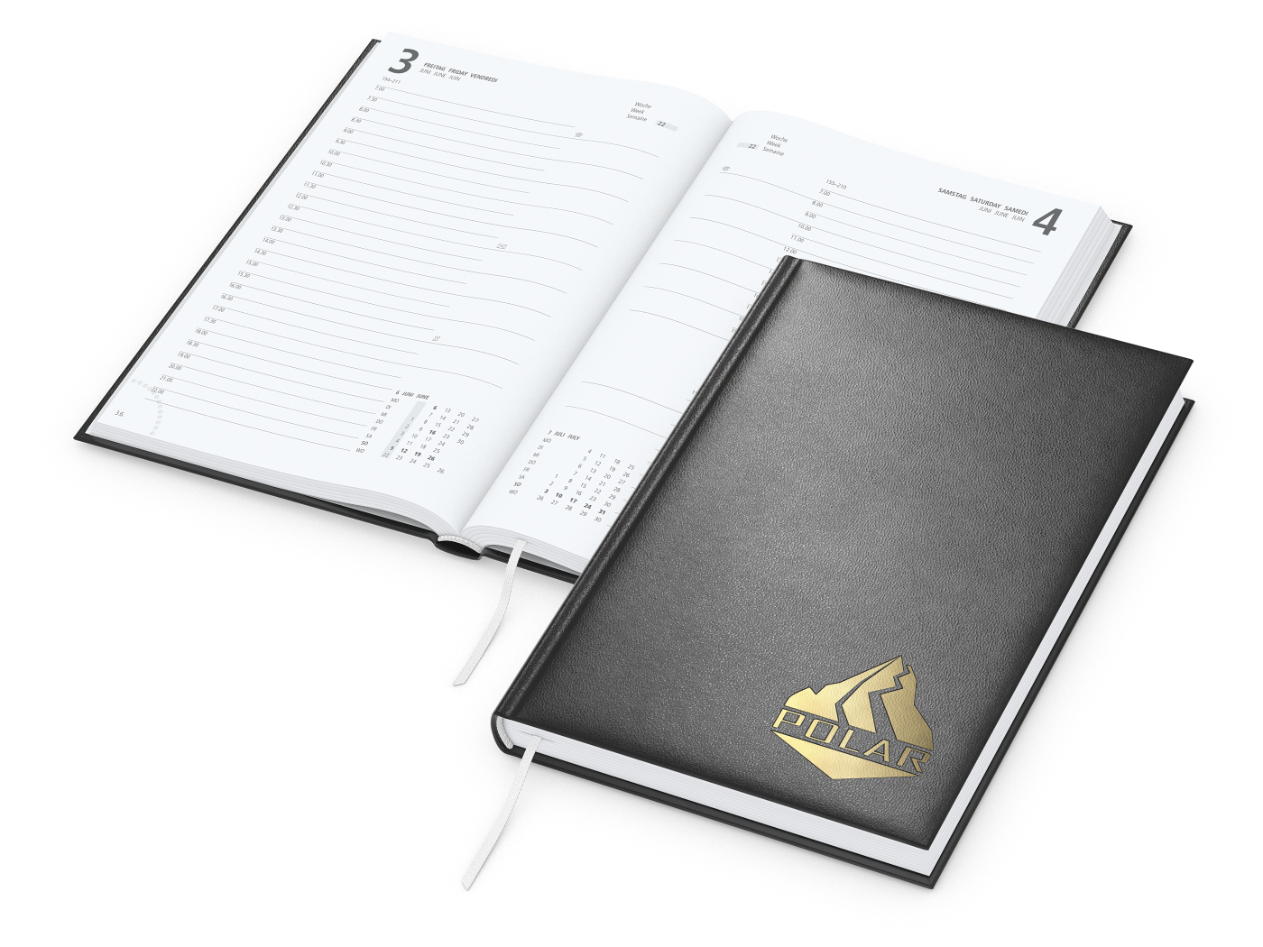 Buchkalender Advance Bestseller inkl. Goldprägung, schwarz