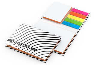 Haftnotiz-Set Budapest Bookcover White Bestseller, matt-individuell, Farbschnitt orange