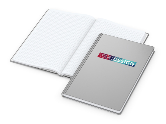 Notizbuch Easy-Book Basic Bestseller, A5, silber inkl. Siebdruck-Digital
