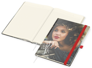 Notizbuch Match-Book Creme Bestseller, A4, Cover-Star, gloss-individuell, rot