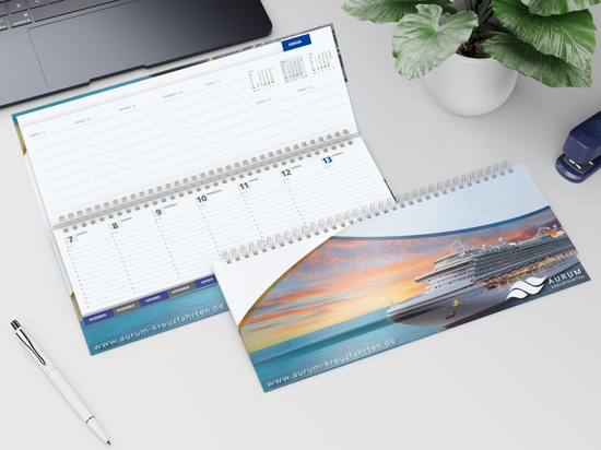 Tisch-Querkalender Master Register Cover-Star Bestseller, matt-individuell