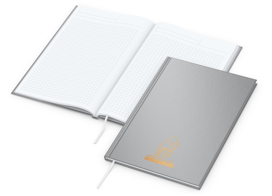 Notizbuch Memo-Book Bestseller, A5, matt-silber