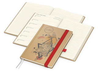 Wochenplaner Match-Hybrid Creme Bestseller, Natura braun-individuell, rot