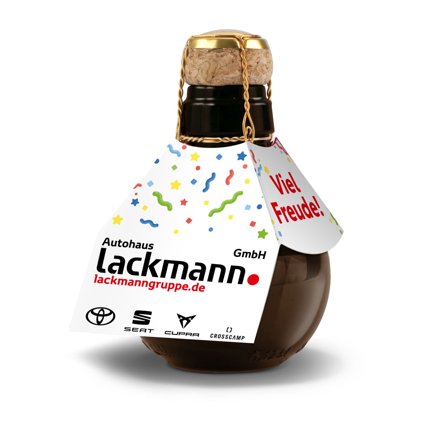 Kleinste Sektflasche der Welt Anhänger in schwarz, 125 ml 2K1540c