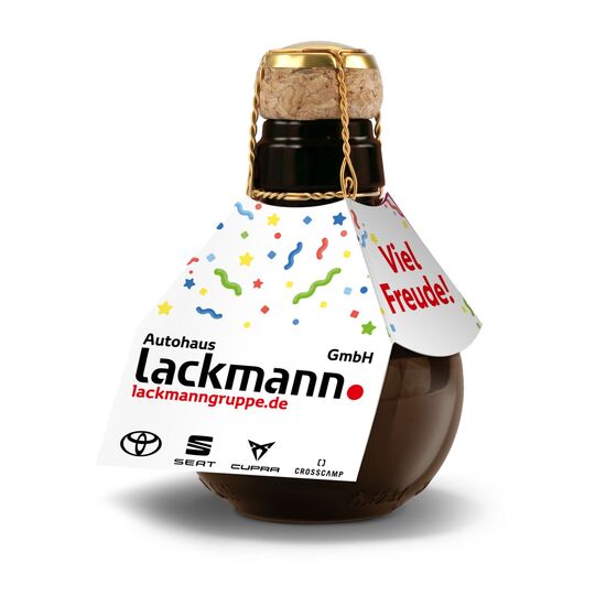 Kleinste Sektflasche der Welt Anhänger in schwarz, 125 ml 2K1540c