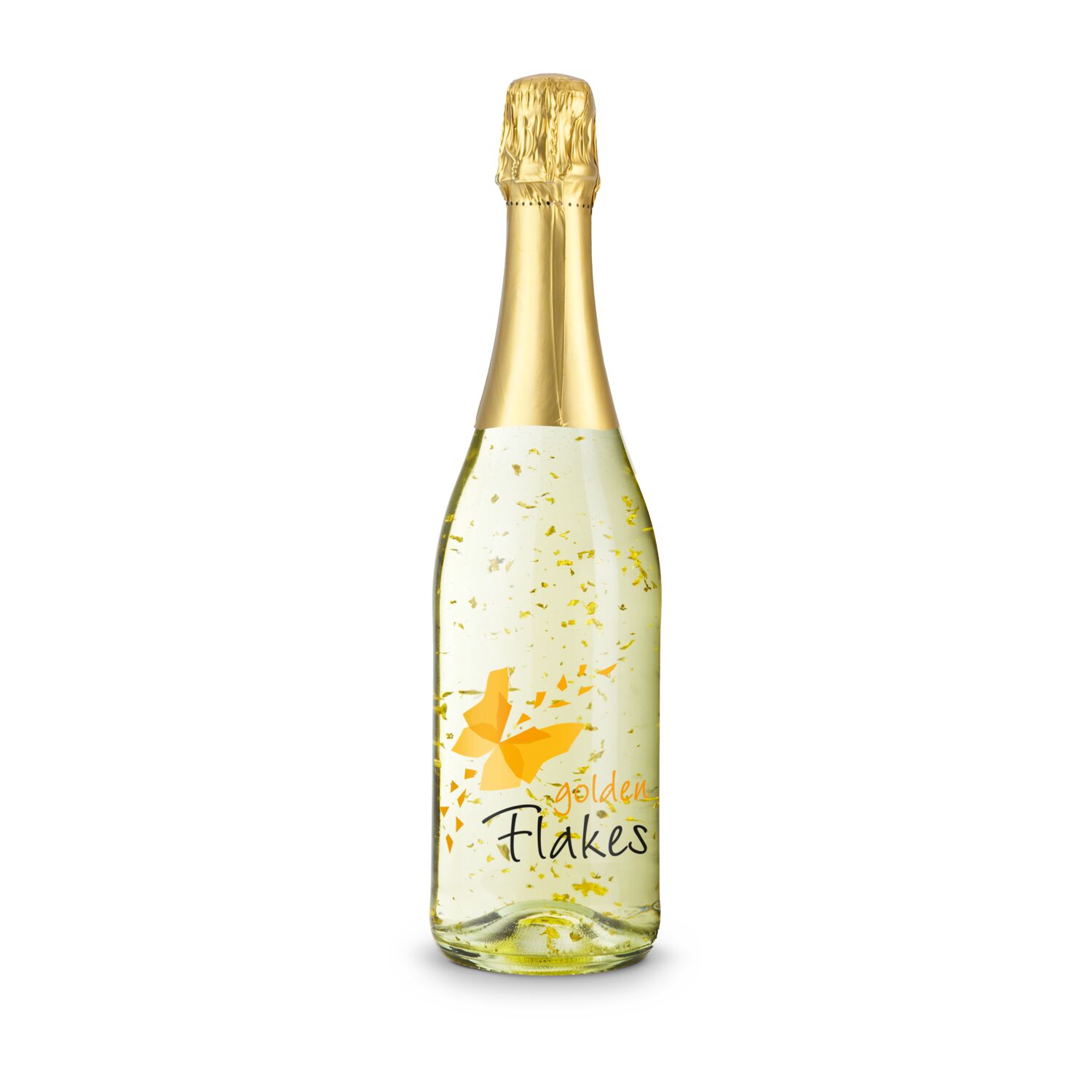 Golden Flakes - Flasche klar - Kapsel gold, 0,75 l 2K1910a