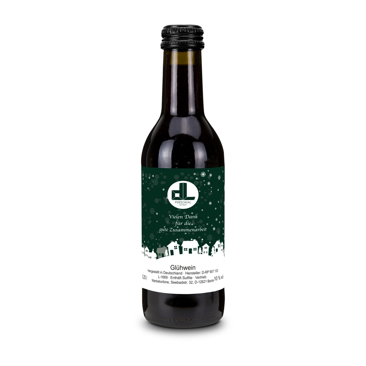 Glühwein - Flasche olivgrün, 0,25 l 2K1940