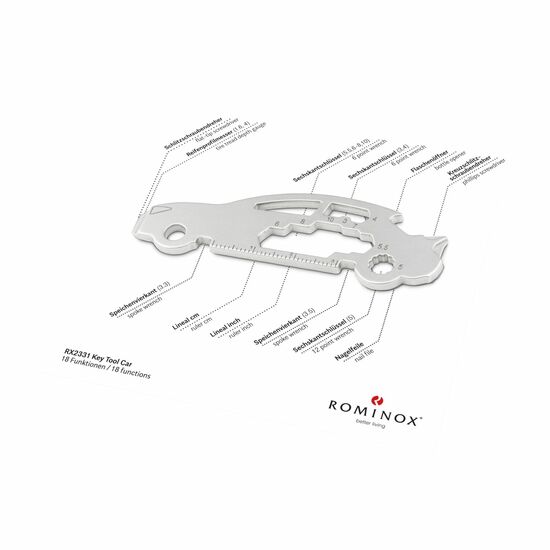 ROMINOX® Key Tool Car/Auto (18 Funktionen) Viel Glück 2K2109p
