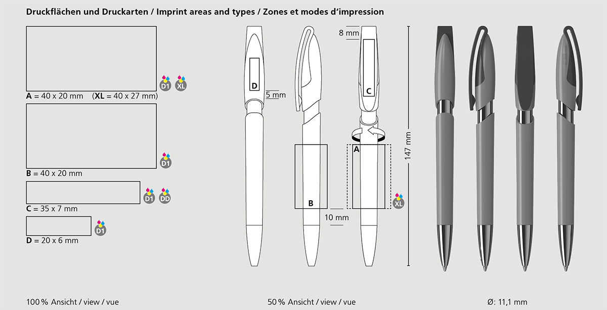 Klio-Eterna - Rodeo high gloss Mn - Druckkugelschreiber