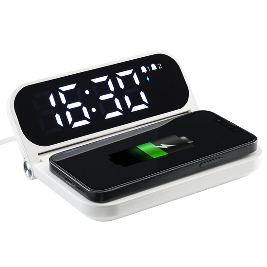 Fast Wireless Charger mit Wecker REEVES-BOXBURN 15 Watt