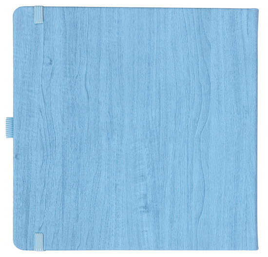 Notizbuch Style Square im Format 17,5x17,5cm, Inhalt blanco, Einband Woody in der Farbe Sky