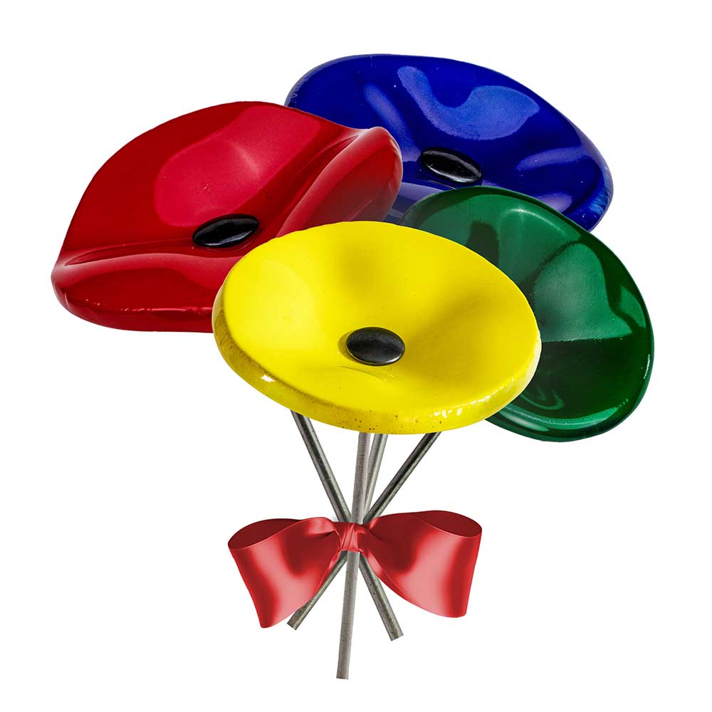 Handgefertigte Glasblume - grün