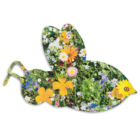 Samenpapier auf A6-Karte - Bienchen