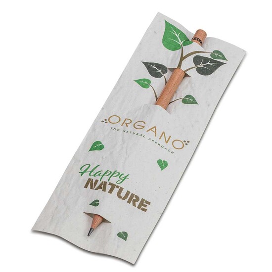 Bleistift im Samenpapieretui - Kresse, Druck 4/4c, Lasergravur