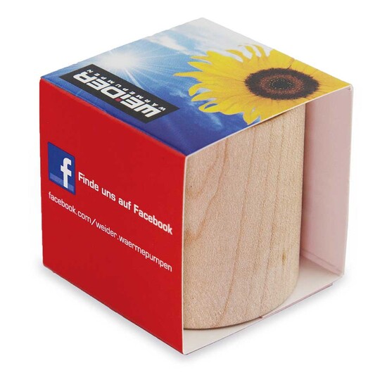 Pflanz-Holz rund mit Samen - Vergissmeinnicht, Lasergravur