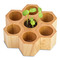 Pflanz-Holz Hexagon mit Samen - Glücksklee-Zwiebel, 1 Seite gelasert (* Je nach Verfügbarkeit der Glücksklee-Zwiebeln)