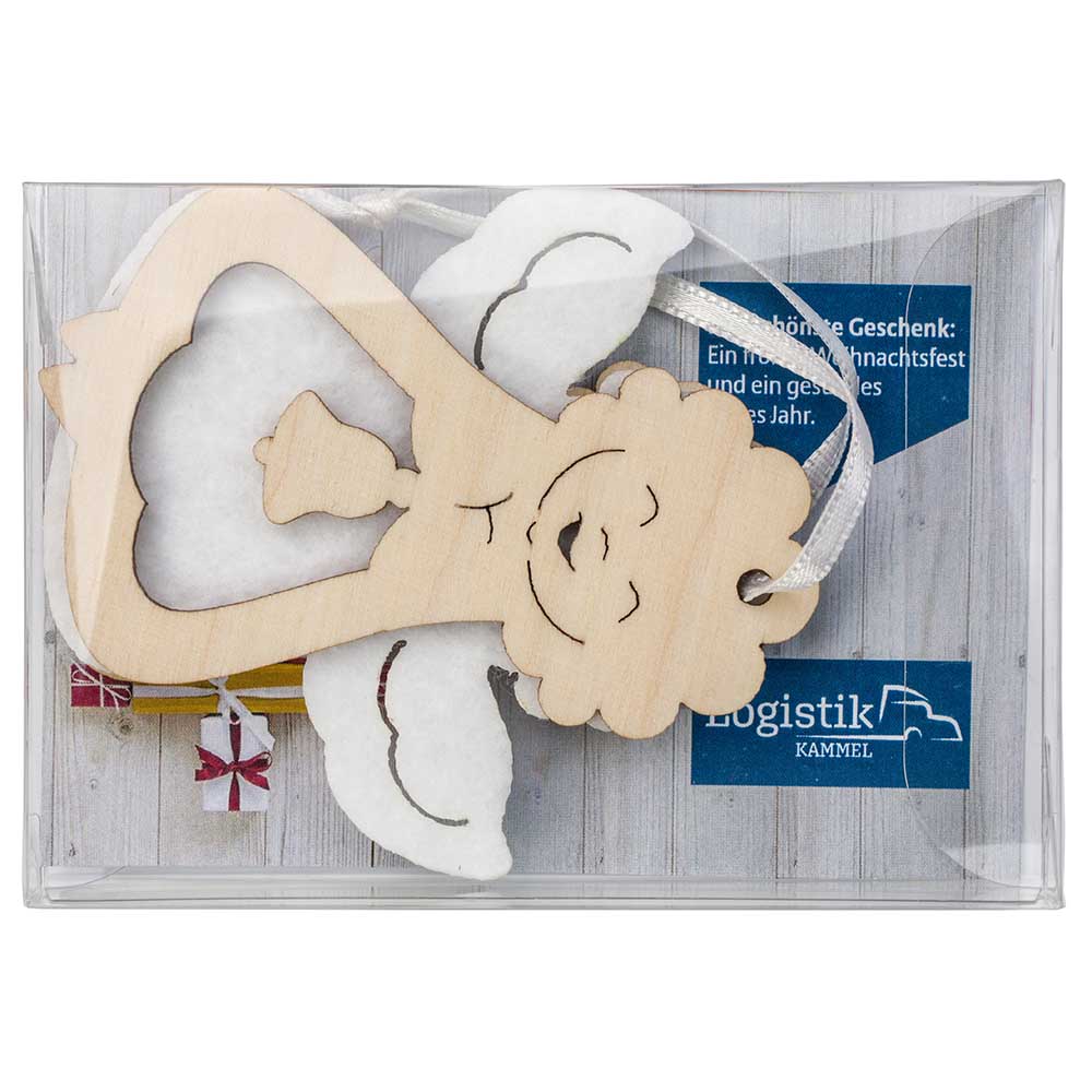 Holz-Filz Anhänger - Engel in Box