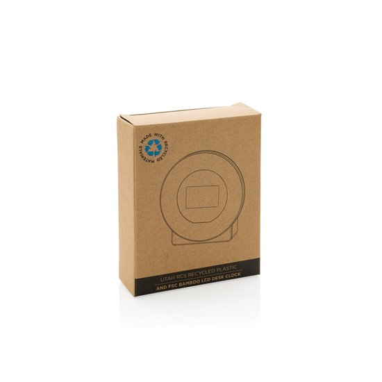 Utah Tischuhr aus RCS rKunststoff & Bambus