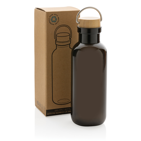 RCS rPET Flasche with Bambusdeckel und Griff