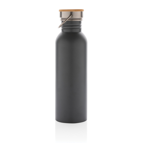 Moderne Stainless-Steel Flasche mit Bambusdeckel