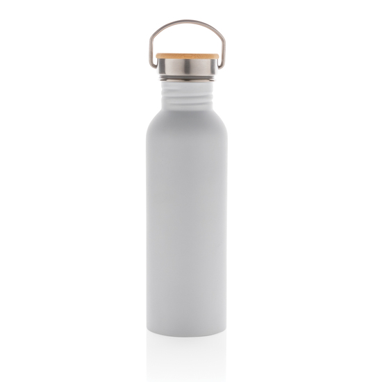 Moderne Stainless-Steel Flasche mit Bambusdeckel