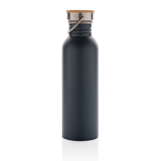 Moderne Stainless-Steel Flasche mit Bambusdeckel