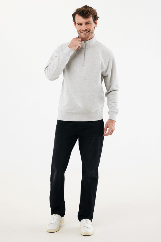 IQONIQ Elgon Quarter-Zip-Sweater aus rec. Baumwolle
