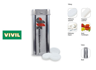 Pocket Box, Inhalt: Pfefferminzdragees (Dose) ca. 20 g