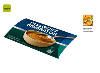 Buchstabensuppe in Kissenschachtel, Inhalt: Maggi Buchstabensuppe ca. 100 g