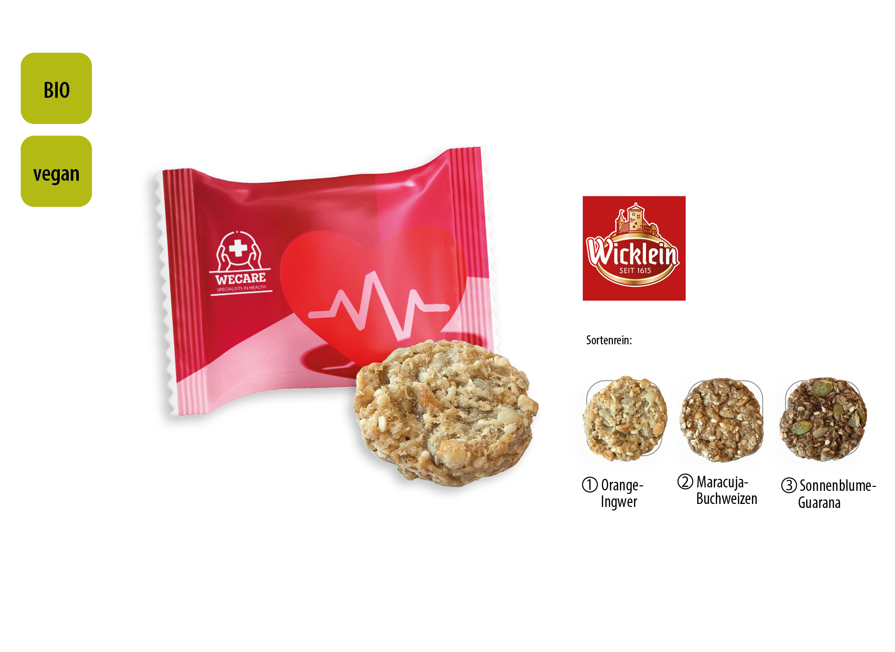 Wicklein BIO Vitalgebäck Superfood Flowpack, Inhalt: Wicklein BIO Vitalgebäck Orange-Ingwer ca. 6,5 g