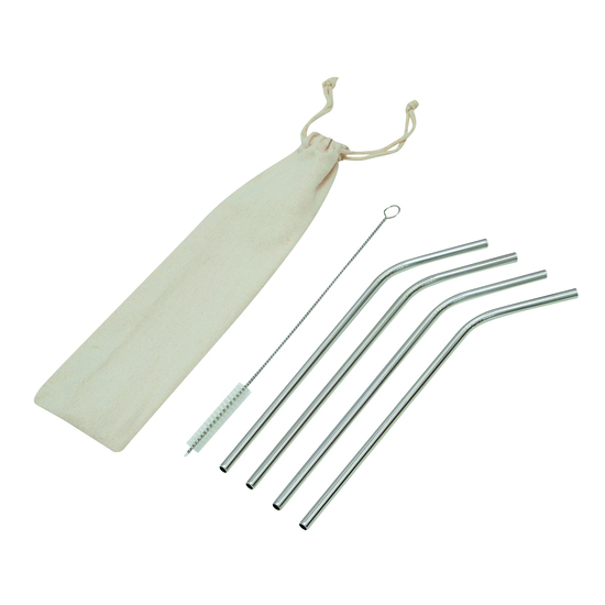 Edelstahl-Strohhalm-Set DRINK HAPPY 56-0304447