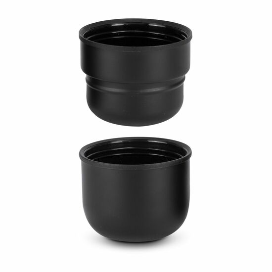 ROMINOX® Isolierkanne // Cup in Cup - mit 2 Deckeln - Schwarz matt