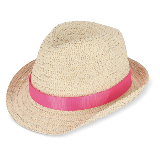 Pflanzlicher Strohhut mit farbigem Band