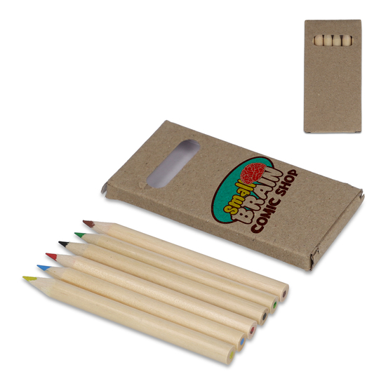 6 Buntstifte in Kraftbox