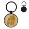Schlüsselaqnhänger aus Bambus und Metall rund
