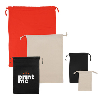 Baumwollbeutel mit Kordelzug  DKE060 21 x 30 cm  schwarz