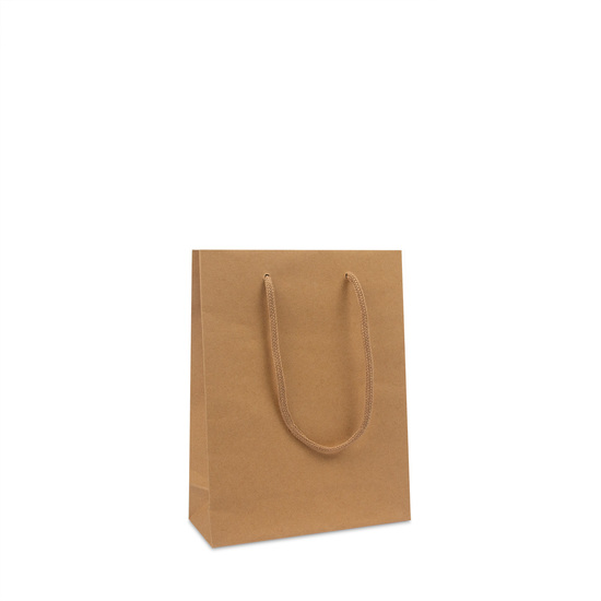 Tragetasche Deluxe  DPK116 20 x 8 x 25+5 cm  braun Kraft A-grade