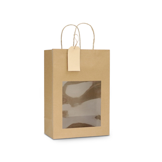 Tragetasche mit Fenster  DPT099 22 x 12 x 32 cm braun