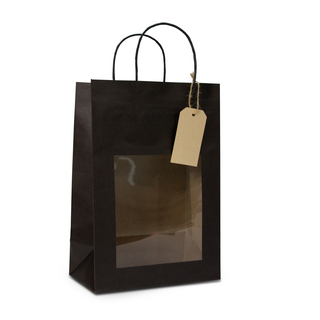 Tragetasche mit Fenster  DPT102 22 x 12 x 32 cm schwarz