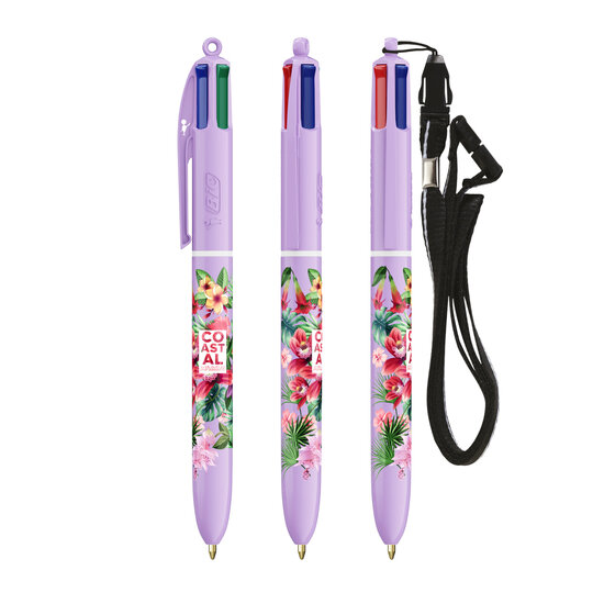 BIC® 4 Colours® Pastell + Schlüsselband